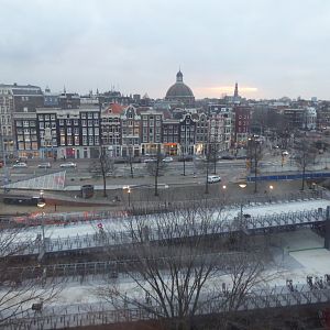 View of Amsterdam from hotel window