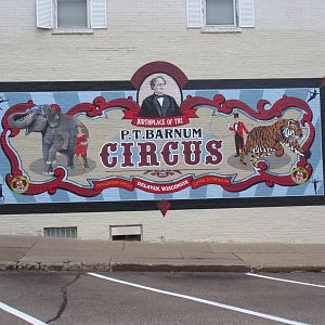 Side of building in downtown Delavan, Wisconsin