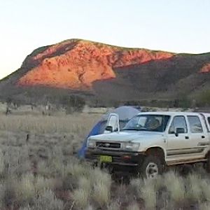 Camping off Central Desert road