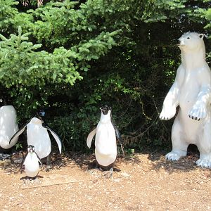 Polar Bear + Penguin Statues