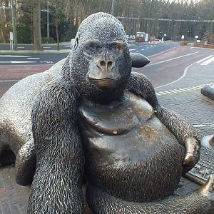 Gorilla statue outside main entrance