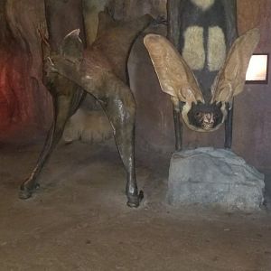 Terrifying giant bat statues