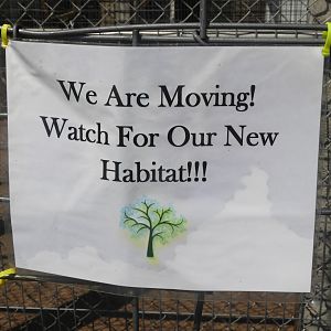 Sign on (Striped Hyena?) exhibit