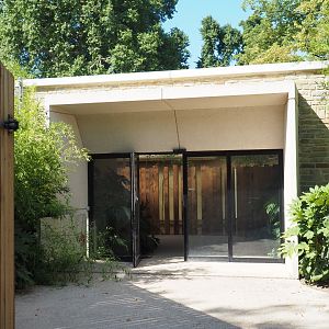 Entrance to the okapi greenhouse and the Ape House