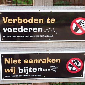 No feeding, no touching signs