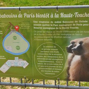 Signage for Additional Baboon Enclosure at Haute-Touche, 14/06/18