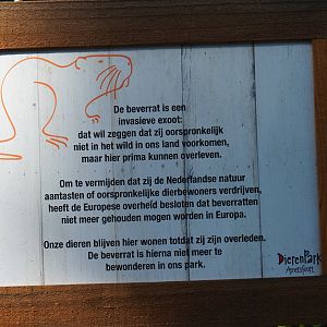 Coypu invasive alien species sign