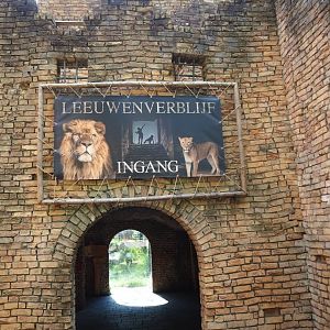 Entrance of the "fortress" - Access to new lion exhibit