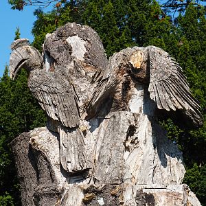 Big tree stump with wood carvings (Sep 2nd, 2018)