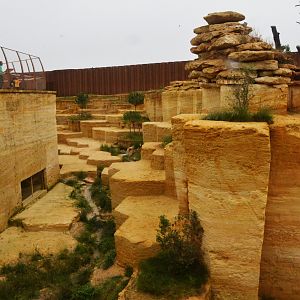Snow Leopard Enclosure from Upper Viewing at Doué-la-Fontaine, 15/06/18