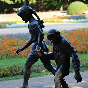 Chimp & Child Statue