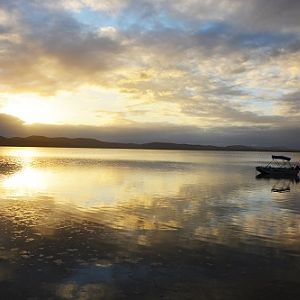 Lake view at sunset.