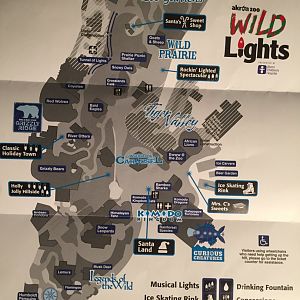2018 Akron Zoo Wild Lights Map