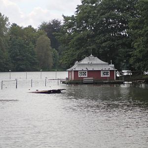 All 3 sections of the lake visible.