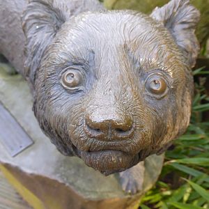 Closeup of Red Panda statue