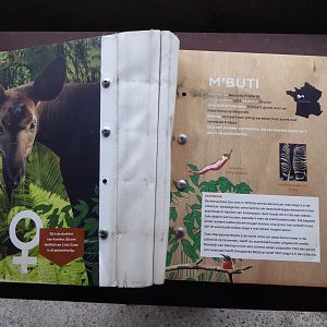 Signage example at the exterior Okapi exhibit.