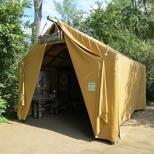 Southern White Rhinoceros Exhibit - Pathside Tent