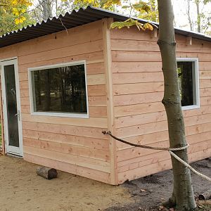 Indoor Squirrel monkey enclosure