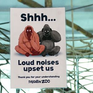 New sign in the Ape House, March 2019