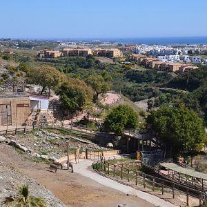View of Giraffe/Zebra and Hippo Enclosures at Selwo Aventura, 13/03/19