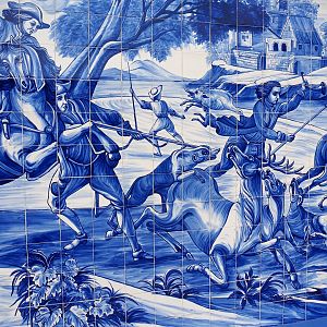 Hunting scene azulejo in Portugese gardens (Aug 28th, 2018)