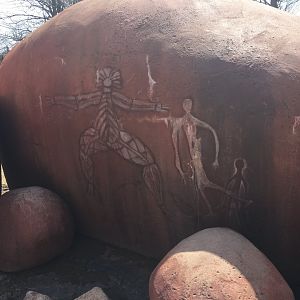 Fake rock and artwork