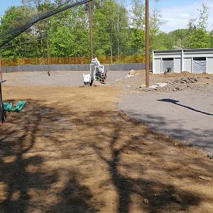 View into new Flamingo-aviary under construction