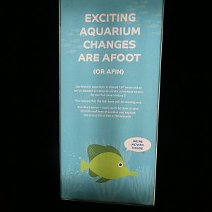 Signage about aquarium