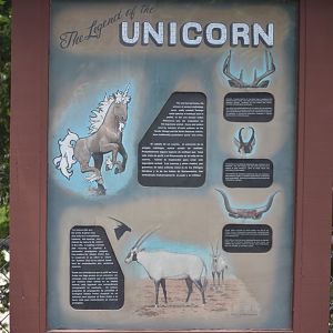 Unicorn/Arabian Oryx sign