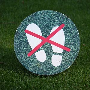 Do not walk on the lawn sign, 2019-04-20