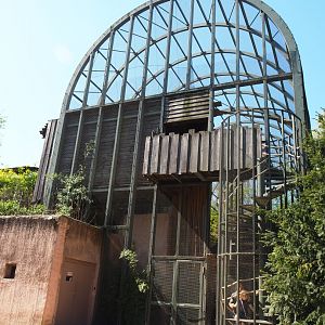 aviary next to and on top of the hippopotamus house -  2019