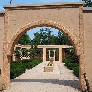 New Barbary macaque exhibit - Entrance to the Moroccan garden, 2019-06-26