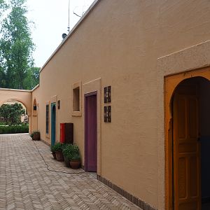 New Barbary macaque exhibit - Pathway and themed bathrooms in the Moroccan pavilion, 2019-06-26