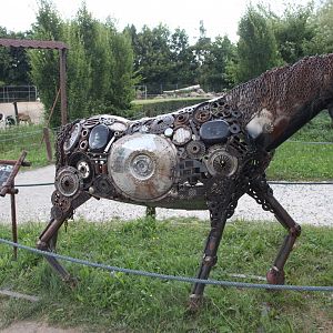 Przewalski's horse made from scrap metal