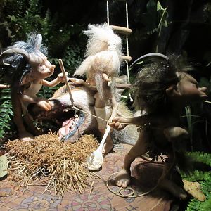 Dolls taking a tooth from a taxidermy fox!