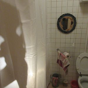 Who's in the shower? She moves!