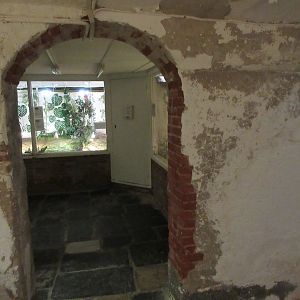 Crumbling passageway in 1600s building