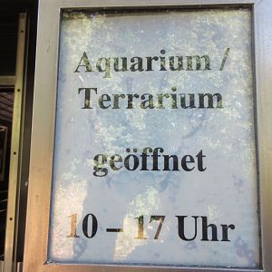 Aquarium/Terrarium - opens at 10:00 daily