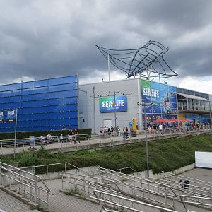 Sea Life Exterior + Manta Ray Sculpture