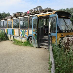 Savanna Bus - looking into giraffe exhibit