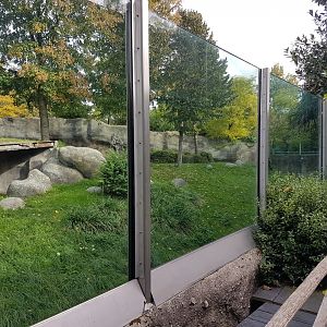 Part Gorilla-outdoor enclosure - with heathed shelter
