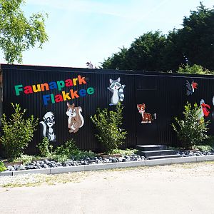 Container building with animal cartoon figures next to the parking lot, 2019-06-01