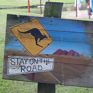 Australian stay on the road sign, 2019-08-11