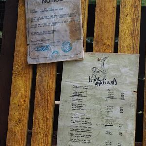 Itampolo village wild animal shop theming - Animal price list and government closure notice, 2019-08-11