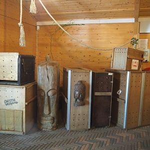 Animal transport crates and exotic masks, 2019-08-11