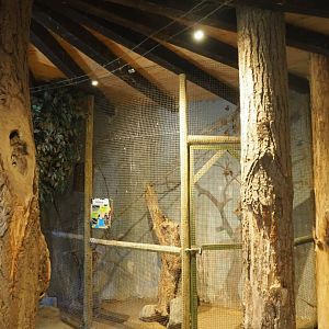 Former small owl cage, thankfully empty now, 2019-08-04