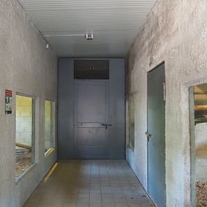 Viewing corridor fossa and red ruffed lemur indoor housing, 2019-08-04