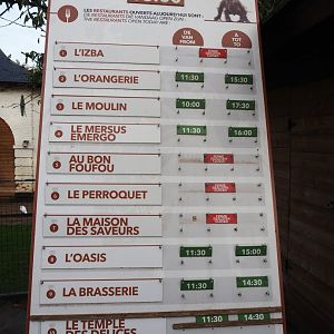 Opening times of restaurants sign, 2019-10-04