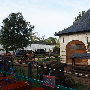 Petting zoo around old abbey coach house, 2019-10-04