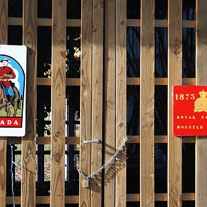 The Last Frontier theming - Royal Canadian Mounted Police signs, 2019-10-04
